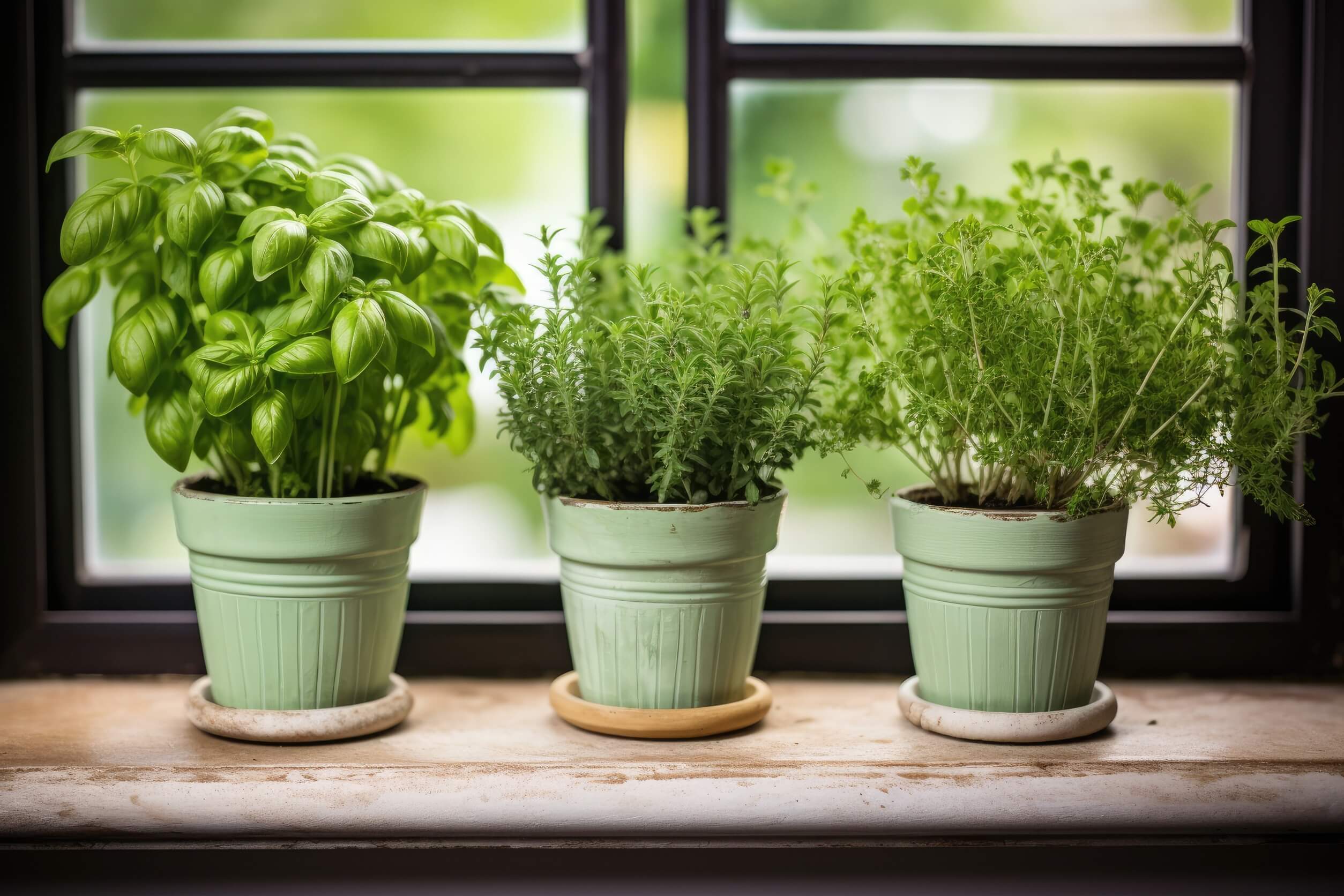 container gardening for herbs - windowsill 1 container gardening for herbs - windowsill 1
